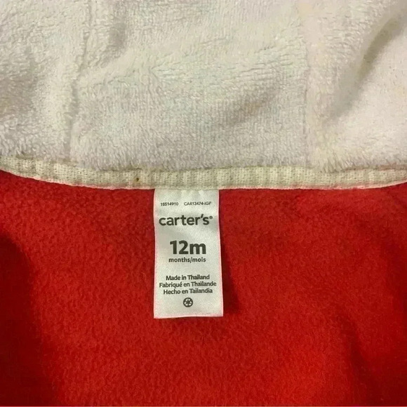 Carter's Baby Girl Red Pea Coat 12 months - Picture 5 of 5